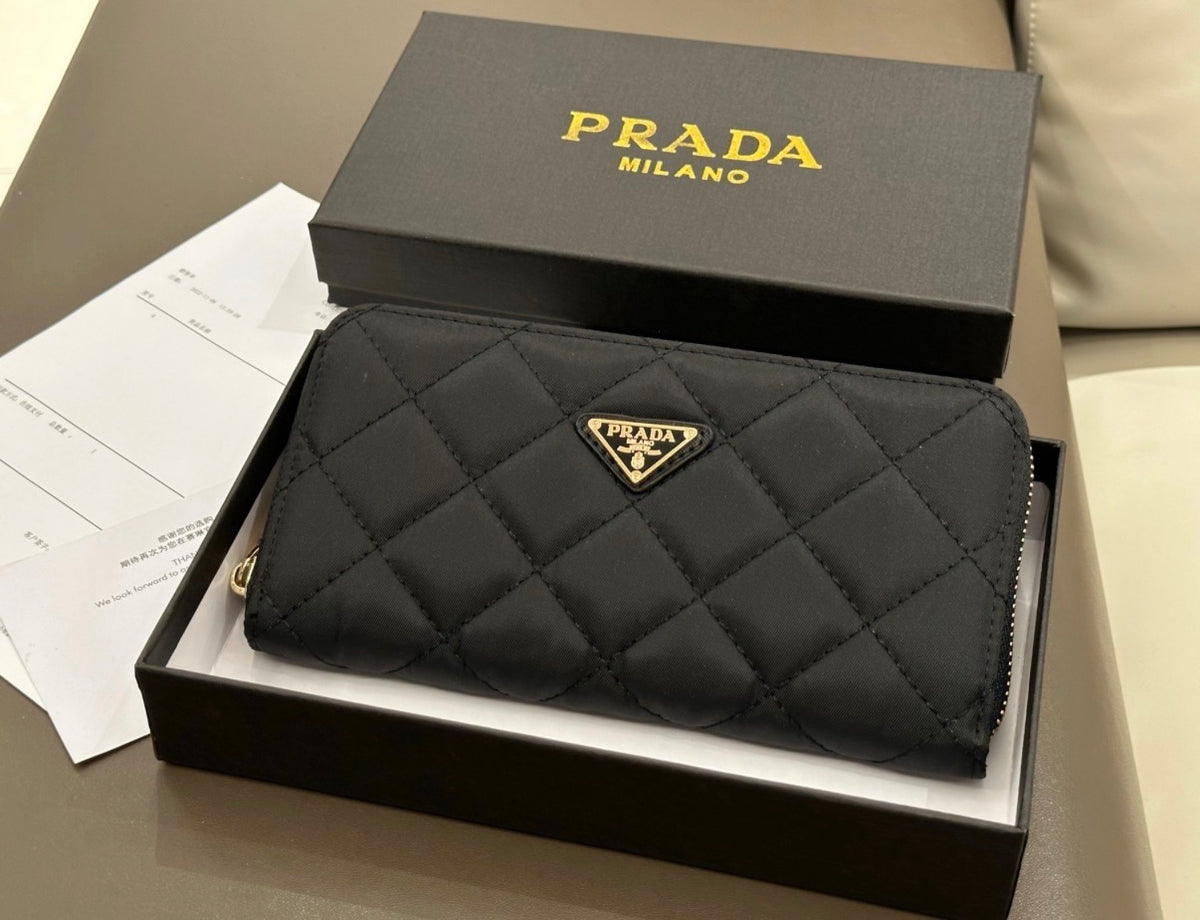 Prada Quilted Tessuto Nylon Zip-Around Wallet