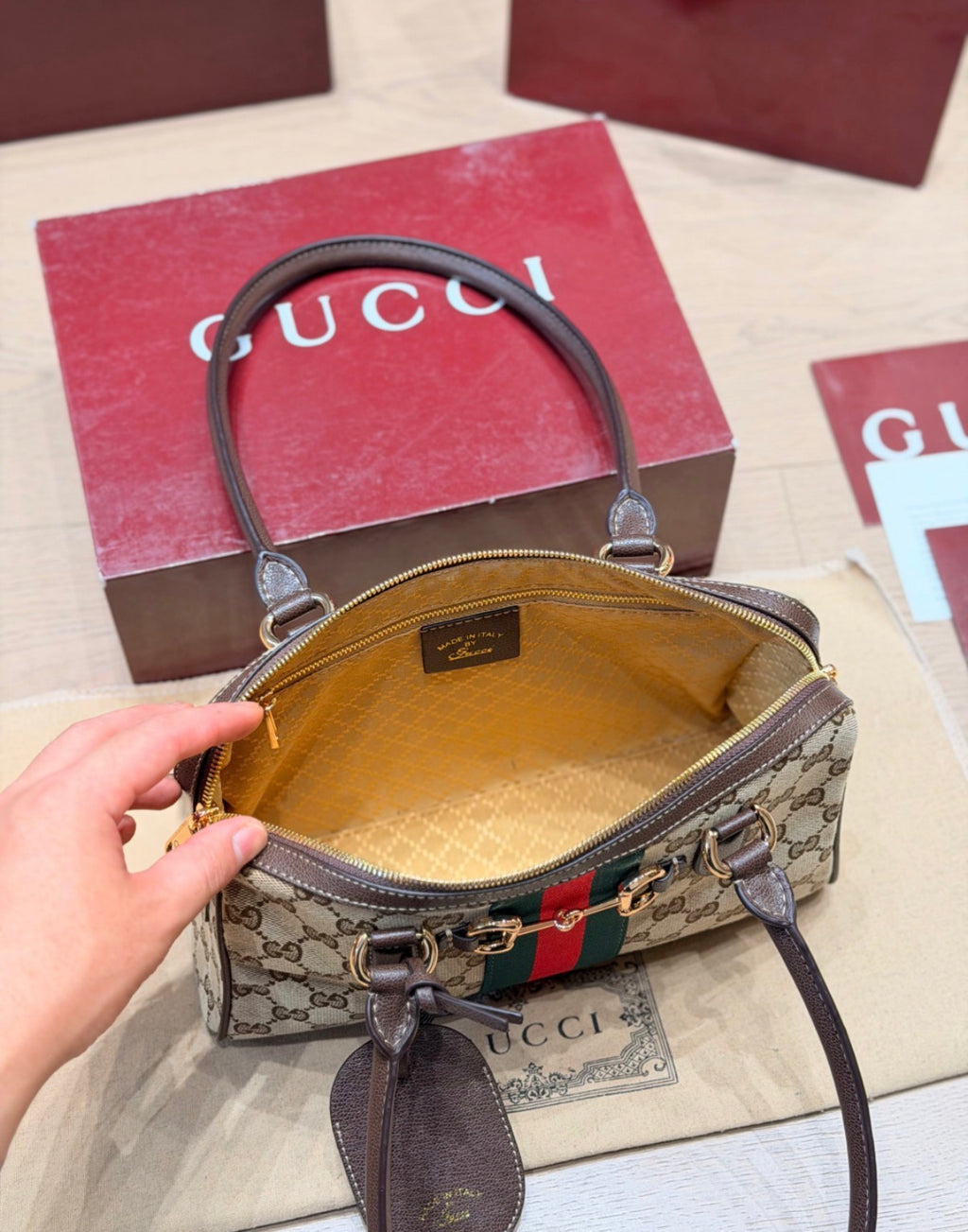 Gucci Horsebit 1955 Mini Bag GG Supreme Web