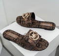 Michael Kors Women's Signature Logo Canvas Slide Sandals