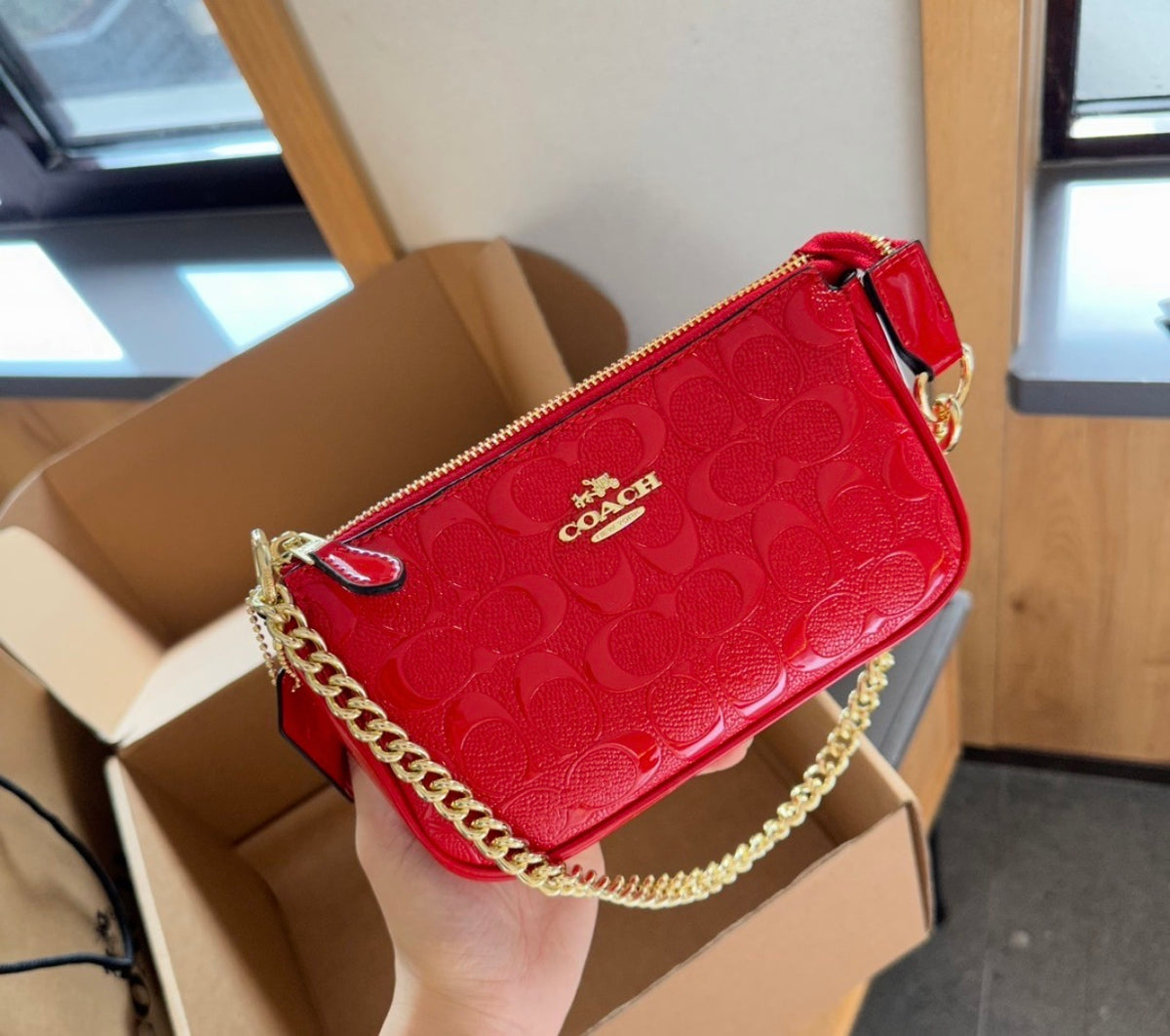 Coach Nolita 19 In Signature Patent Leather