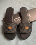 Coach Women's Essential Signature Canvas Slide Sandals