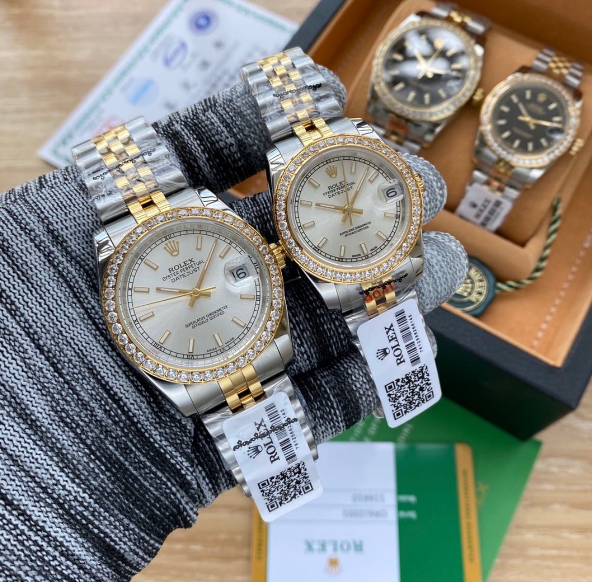 Silver & Gold Diamond Luxury Watch